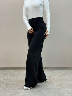 شلوار جین فولبگ مشکی 3584