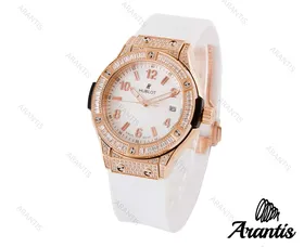 ساعت هابلوت زنانه سفید نگین‌دار w-9304