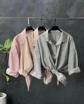 شومیز مانتویی راه راه