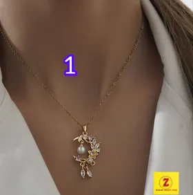 گردنبند زنانه زنانه نگین‌دار طرح جواهر