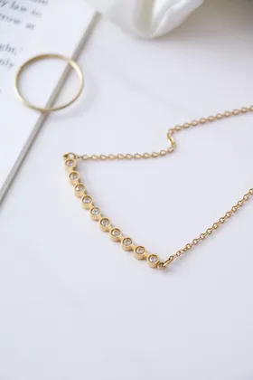 گردنبند زنانه خطی نگین n102