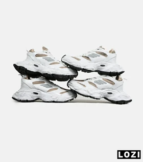 کفش کتانی مردانه و زنانه سفید قهوه ای BALENCIAGA مدل 6558