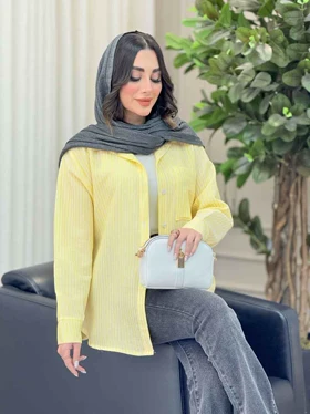 مانتو راه راه تک جیب