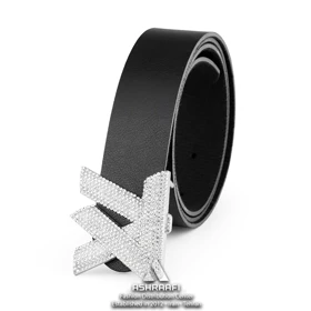 کمربند زنانه نگین‌دار Louis Vuitton Leather Belt BL53