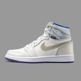 نایکی جردن 1 زوم سفید آبی ساقدار Nike Air Jordan 1 Retro High Zoom White Racer Blue