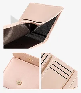 کیف پول دخترانه تاشو دکمه دار Taomicmic تائومیک میک طرح برجسته بستنی
