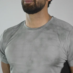 تیشرت ورزشی رانینگ مردانه مدل 9130 طوسی روشن