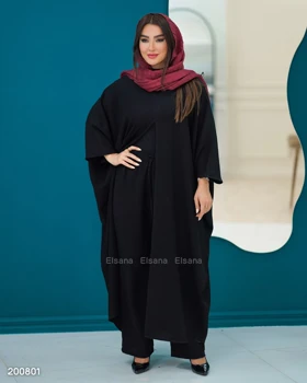 مانتو شلوار کرپ بیسکویتی الیزابت