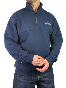 پلیور دورس نیم زیپ مردانه مدل تینک رنگ سرمه ای کد 89865