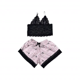 ست نیمتنه گیپور و شلوارک طرح ویکتوریا سکرت 113