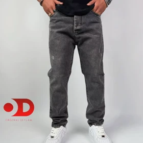 شلوار مام فیت ذغالی روشن مردانه کد 654&