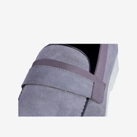 کفش کالج چرم طوسی مردانه مدل sh132 tu
