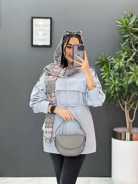مانتو داکرون آستین پیله دار