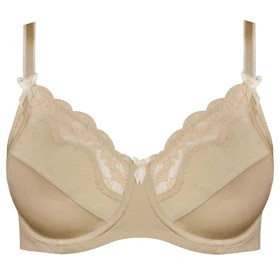 سوتین زنانه لین مدل فنردار گیپور گل‌دار کد 4680-606