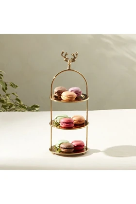 ظرف پذیرایی 3 طبقه Karaca Home مدل Maison فلزی