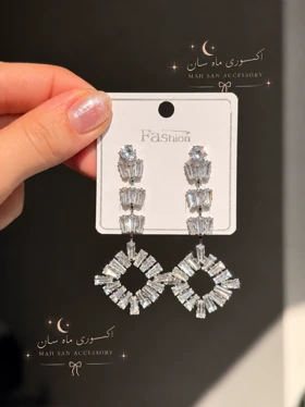 گوشواره جواهری عروس نگین‌دار کد JW0012