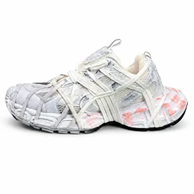 کفش کتانی مردانه مدل بالنسیاگا اسپایدر کاستوم سفید طوسی BALENCIAGA SPIDER