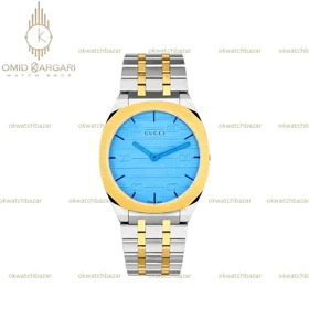 ساعت مچی گوچی سیلورطلایی صفحه آبی رویال Gucci