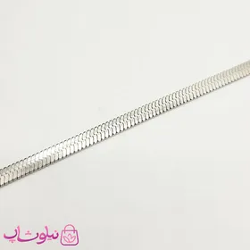 زنجیر مردانه هرینگبون مدل نقره ای استیل 60 سانت 5 میل