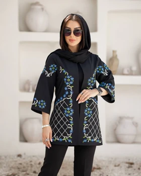 مانتو کتی گلدوزی شده عسل