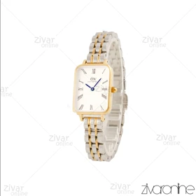 ساعت دنیل ولینگتون زنانه مستطیلی طلایی نقره ای ایندکس یونانی 105628