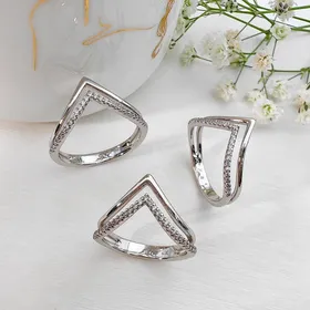 انگشتر جناقی نگین‌دار ژوپینگ کد 599