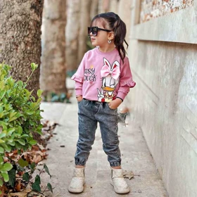 بلوز دخترانه طرح اردک پاپیونی