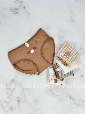 شورت اسلیپ نخ پنبه عروسکی طرح خرگوش و گیلاس