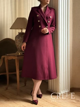 پیراهن کلوش یقه انگلیسی 6 دکمه