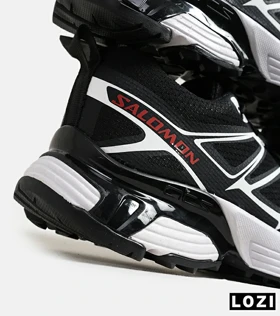 کفش کتانی مشکی سفید قرمز Salomon xt-6