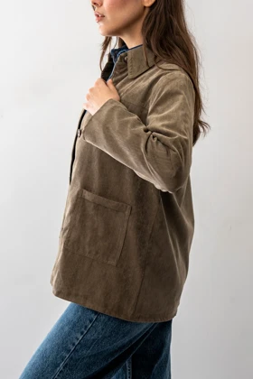 کت مخمل کبریتی برش‌دار زنانه