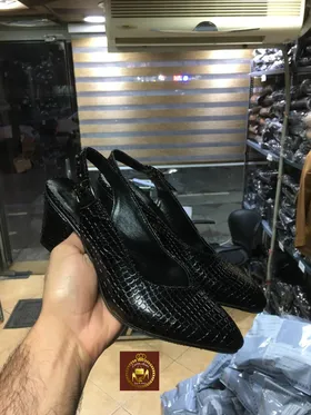 کفش پاشنه پنج سانت ورنی سنگی