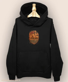 هودی مردانه و زنانه طرح نقش رستم تلفیق با هنر فرش ایرانی