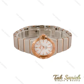 ساعت امگا کانسلیشن زنانه دورنگ رزگلد ایندکس خطی Omega-5162-L