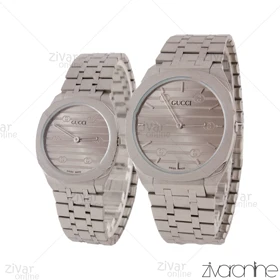 ست ساعت گوچی نقره ای صفحه طوسی 105740