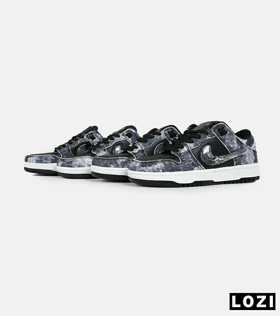 کفش کتانی مردانه و زنانه مشکی زغالی NIKE dunk low steam puppet مدل 7234