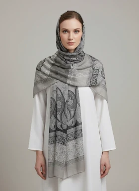 شال حریر ابریشم ترمه