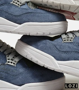 کتانی ساق‌دار مردانه آبی Nike air jordan 4