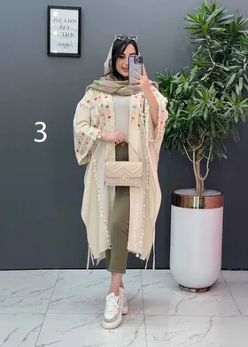 مانتو لینن نچرال بلند طرح دوزی
