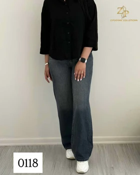 شلوار جین بگ زنانه کد 0118
