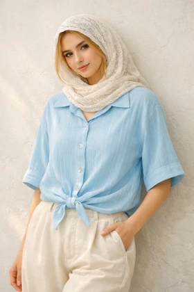 شومیز ساده پاستیلی کد