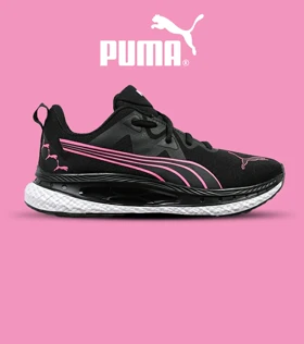 کفش کتانی ورزشی مشکی صورتی مردانه و زنانه PUMA مدل 5185