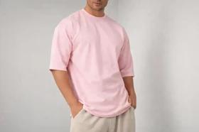 تیشرت بیسیک لش رنگ جسورانه صورتی پارچه ماکان نماد اعتماد به نفس مردانه