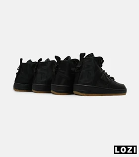 کفش کتانی ساق‌دار مردانه مشکی کرم NIKE AIRFORCE AF1