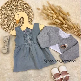 کت سارافون نوزادی دخترانه گل‌دار