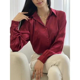 شومیز ساتن آستین بلند