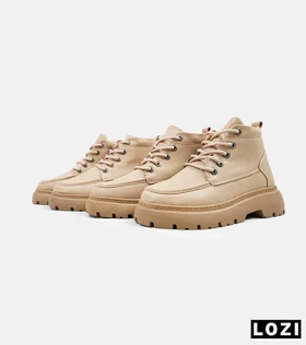 نیم بوت چرمی مردانه کرم Timberland