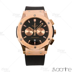 ساعت هابلوت مردانه کلاسیک فیوژن سه موتوره رزگلد مشکی بند رابر 102185