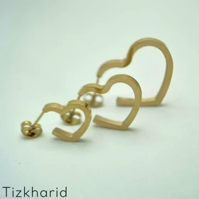 گوشواره طرح قلبی سه تایی استیل