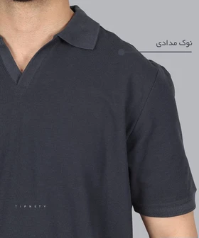 تیشرت یقه شکاری مردانه ساده 0568